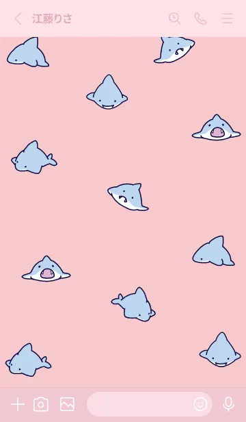 [LINE着せ替え] ピンク : ちびさめの画像2