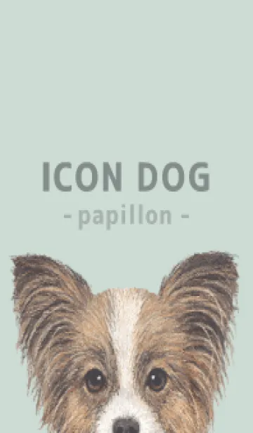 [LINE着せ替え] ICON DOG - パピヨン - PASTEL GR/04の画像1