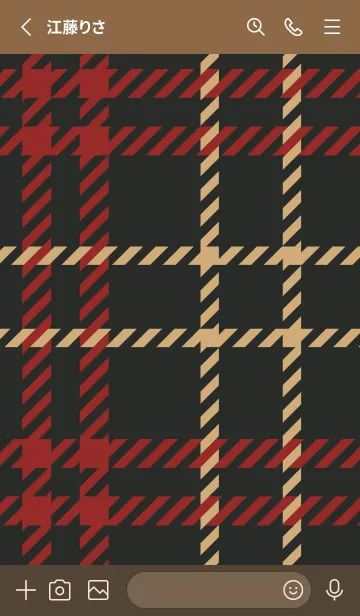 [LINE着せ替え] CHECKED RED-BROWN - 31の画像2