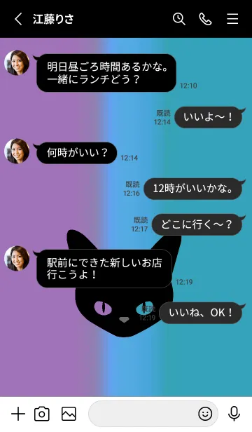 [LINE着せ替え] ブラック キャット 225の画像3