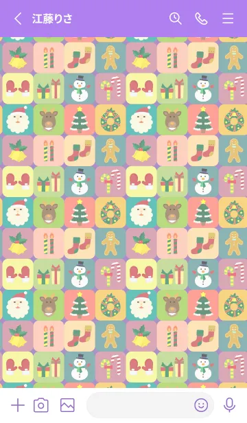 [LINE着せ替え] クリスマスアイコン 紫色の画像2