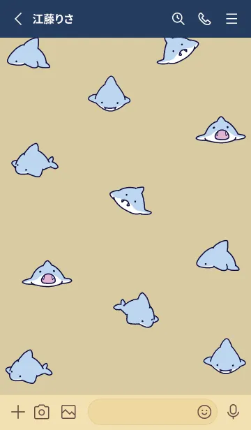 [LINE着せ替え] ベージュとネイビー : ちびさめの画像2