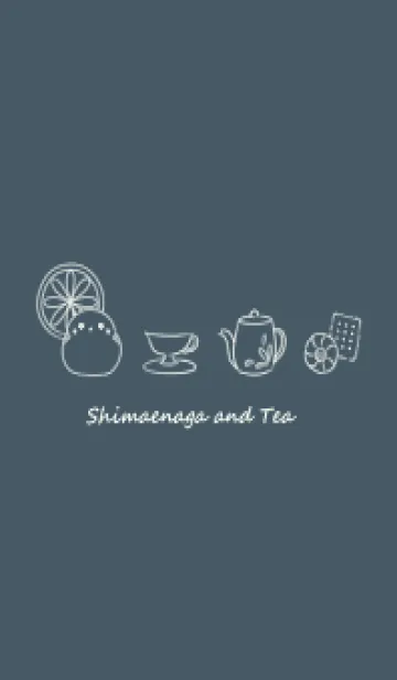 シマエナガと紅茶 -ネイビー-の着せ替えメイン画像