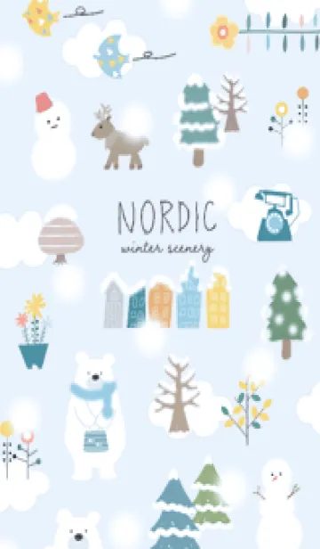 [LINE着せ替え] blue☆スノーマン北欧風15_1の画像1