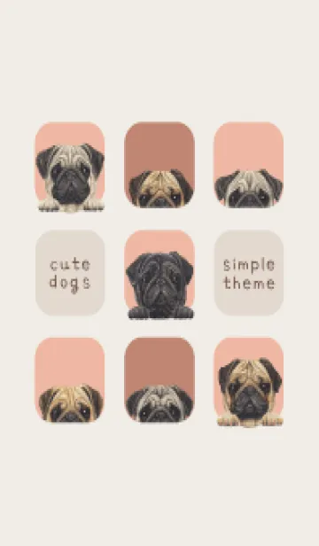 [LINE着せ替え] DOGS - パグ - サーモンピンクの画像1