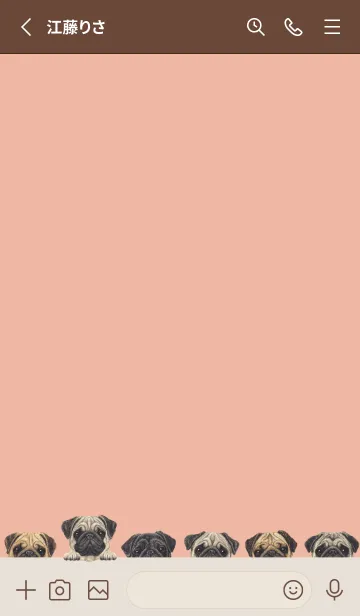 [LINE着せ替え] DOGS - パグ - サーモンピンクの画像2