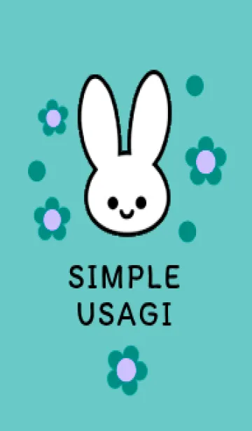 [LINE着せ替え] シンプル ウサギ -フラワー- 8の画像1