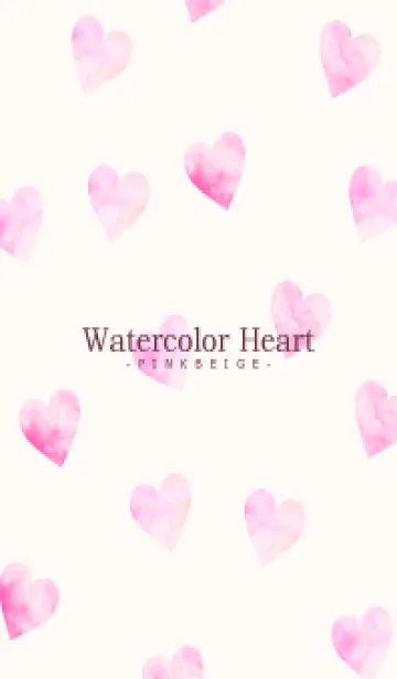 [LINE着せ替え] WatercolorHeart PINKBEIGE 16の画像1