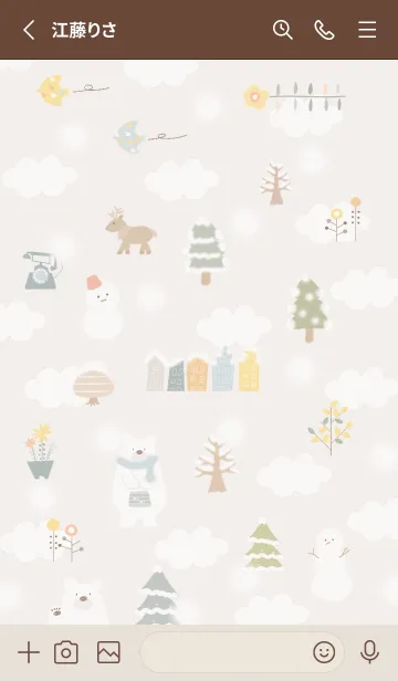 [LINE着せ替え] brown☆スノーマン北欧風03_1の画像2