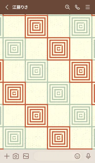 [LINE着せ替え] 和音 市松模様 音符  樺色の画像2