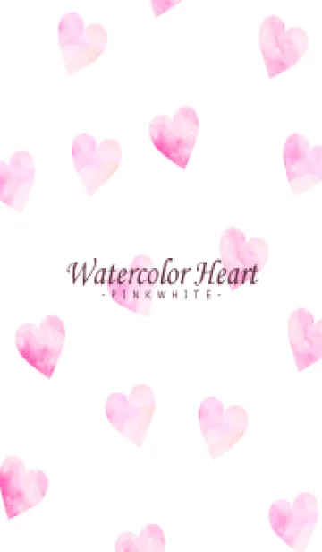 [LINE着せ替え] WatercolorHeart PINKWHITE 16の画像1