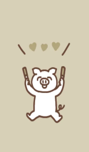 [LINE着せ替え] 推し色ぶた(yellow)の画像1