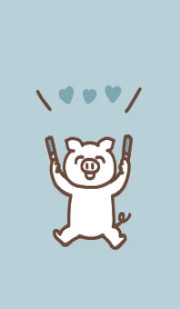 [LINE着せ替え] 推し色ぶた(light blue)の画像1