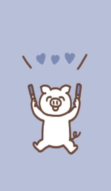 [LINE着せ替え] 推し色ぶた(blue)の画像1