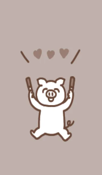 [LINE着せ替え] 推し色ぶた(brown)の画像1