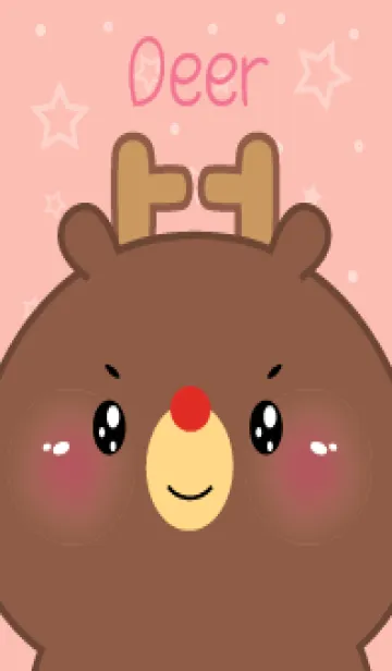 [LINE着せ替え] Simple Cute Face Deer (JP)の画像1