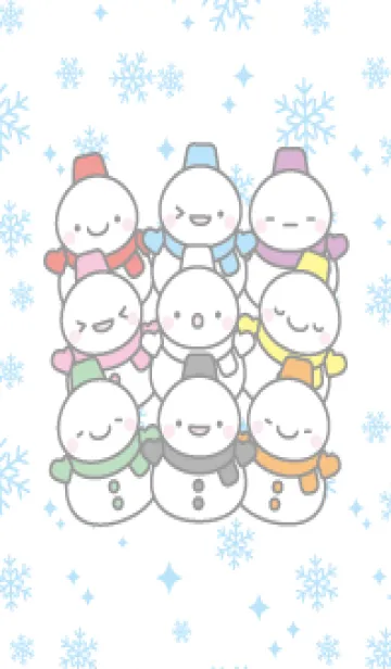 [LINE着せ替え] カラフルな雪だるま（スノーマン）スタンプの画像1