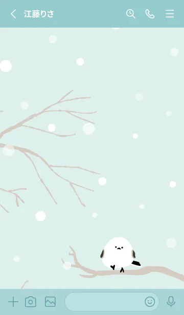 [LINE着せ替え] シマエナガ 雪17の画像2