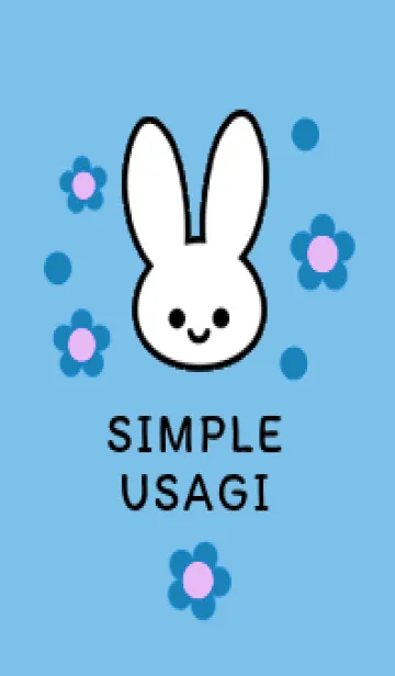[LINE着せ替え] シンプル ウサギ -フラワー- 9の画像1
