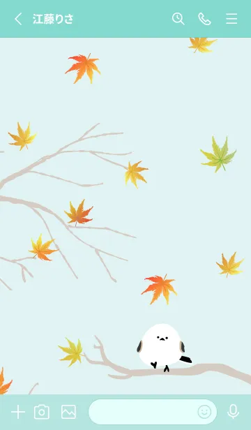 [LINE着せ替え] シマエナガ もみじ4の画像2