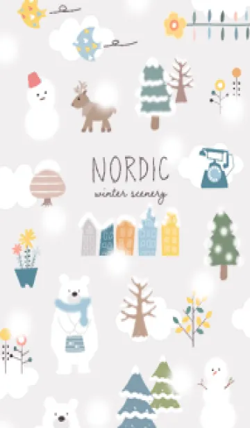 [LINE着せ替え] Greige☆スノーマン北欧風02_1の画像1