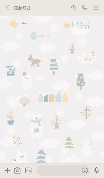 [LINE着せ替え] Greige☆スノーマン北欧風02_1の画像2