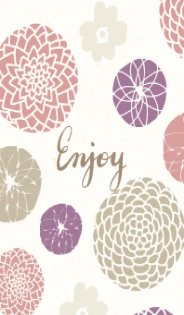 [LINE着せ替え] 和鞠 ベージュ花5の画像1