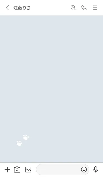 [LINE着せ替え] ねこと肉球 / 淡いブルーグレーの画像2