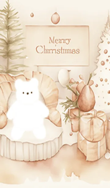 [LINE着せ替え] brown☆クマのクリスマス03_1の画像1