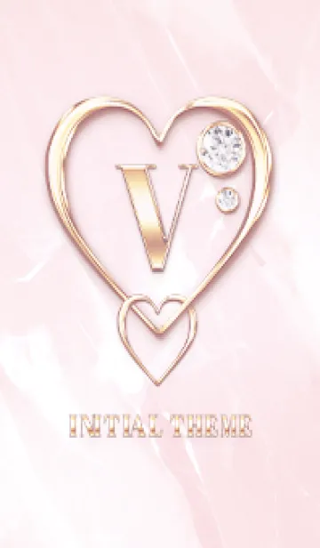 [LINE着せ替え] 【 V 】 Heart Charm & Initial - PBの画像1