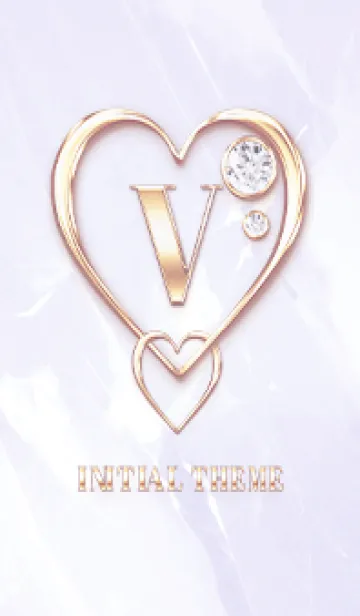 [LINE着せ替え] 【 V 】 Heart Charm & Initial - Purple 1の画像1