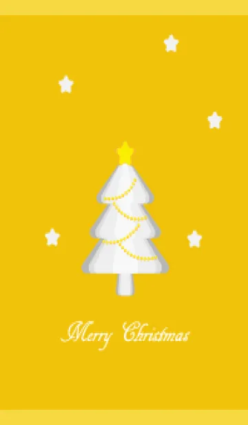 [LINE着せ替え] 白いクリスマスツリー 黄色の画像1