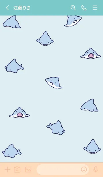 [LINE着せ替え] 水色とピンク : ちびさめの画像2