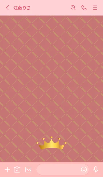[LINE着せ替え] ハートの王冠 薄いピンクの画像2