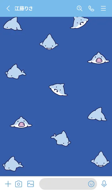 [LINE着せ替え] 青 : ちびさめの画像2