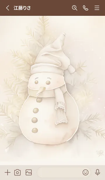 [LINE着せ替え] brown♡snowman03_1の画像2