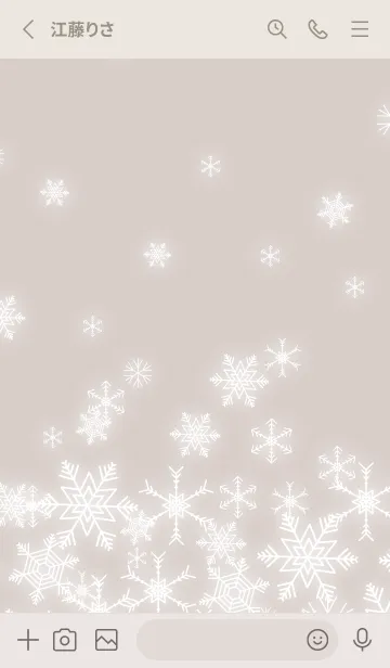 [LINE着せ替え] 輝く雪の結晶 ベージュと灰色の画像2