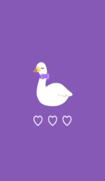 [LINE着せ替え] キュートな白鳥さん(purple)の画像1