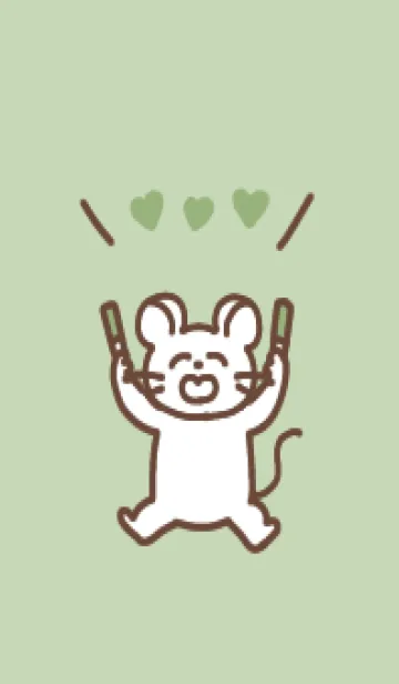 [LINE着せ替え] 推し色ねずみ(yellow green)の画像1