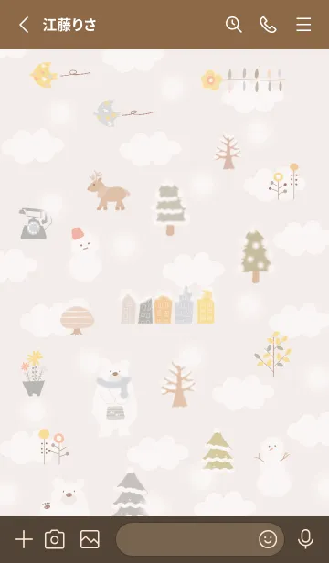 [LINE着せ替え] pinkbrown☆スノーマン北欧風10_1の画像2