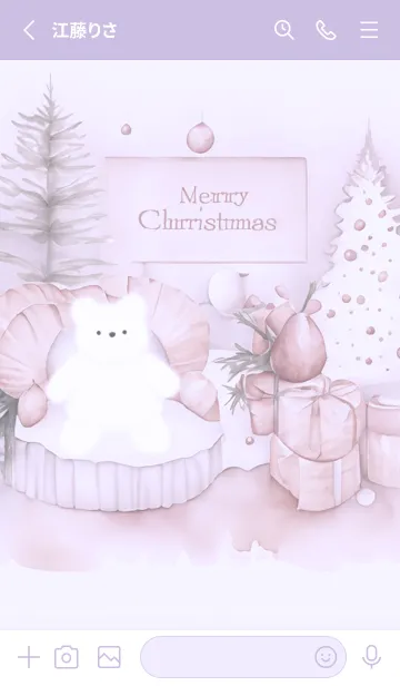 [LINE着せ替え] purple☆クマのクリスマス12_1の画像2