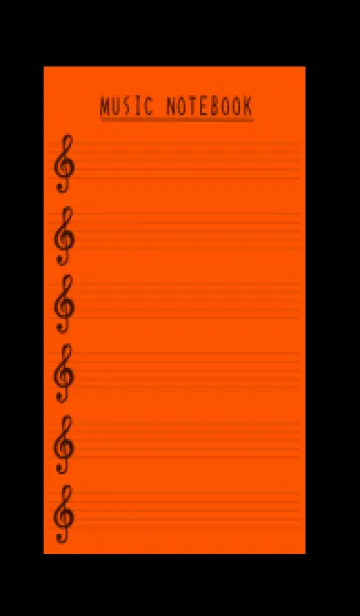 音楽カラーノート/朱色/ブラックの着せ替えメイン画像