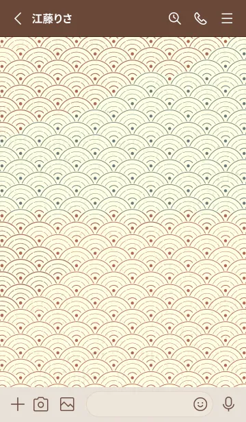 [LINE着せ替え] 和音 青海波&fermata  キャメルの画像2