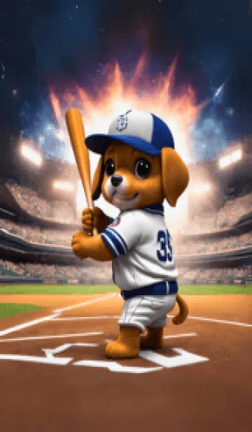 [LINE着せ替え] cute dog baseballの画像1