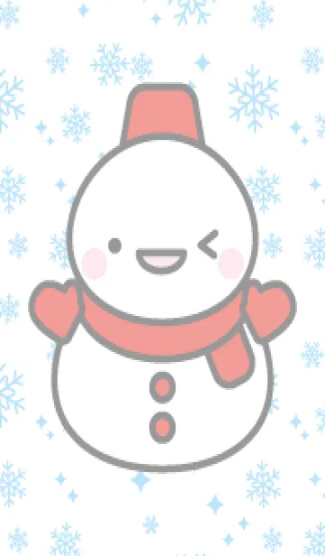 [LINE着せ替え] 赤色雪だるま（スノーマン）の着せかえの画像1