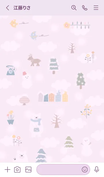 [LINE着せ替え] pinkpurple☆スノーマン北欧風11_1の画像2