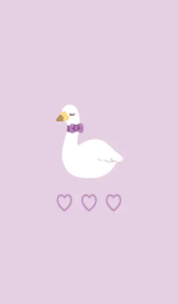 [LINE着せ替え] キュートな白鳥さん(dusty purple)の画像1