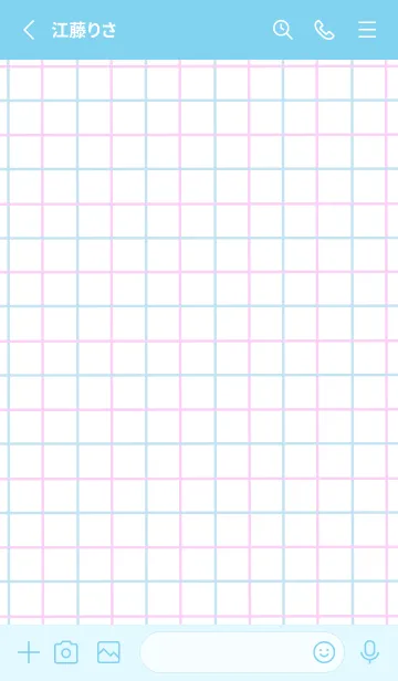 [LINE着せ替え] 2色方眼紙/ピンク&ブルー/ライトブルーの画像2