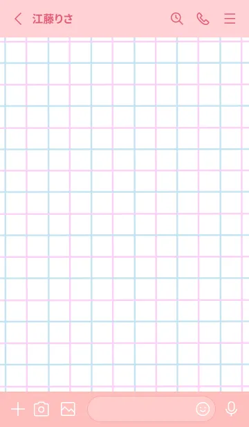 [LINE着せ替え] 2色方眼紙/ピンク&ブルー/ライトピンクの画像2