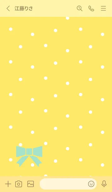 [LINE着せ替え] かわいい水玉 薄い黄色の画像2